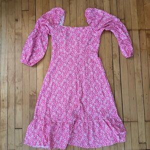 Pink floral maxi dress